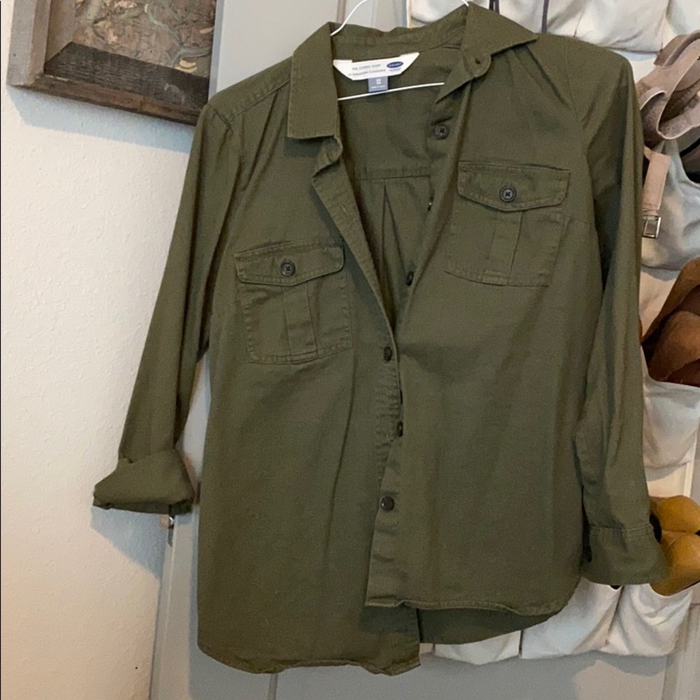 Hunter green button down - Picture 2 of 2